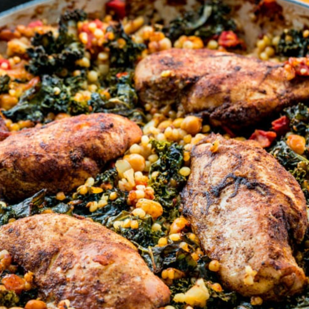 One Pan Tuscan Chicken &amp; Giant Cous Cous :: NOURYSH