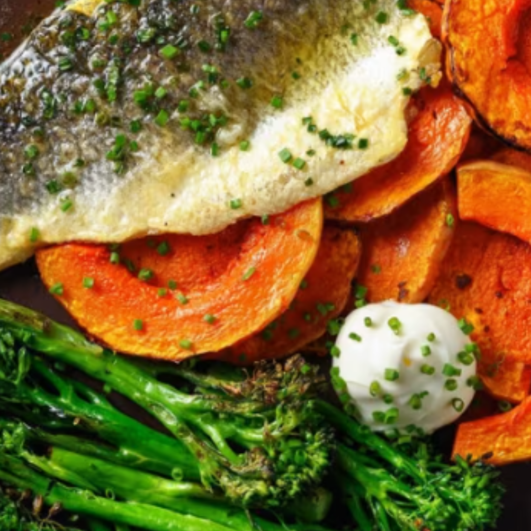 Roast Pollock, Squash and Tenderstem Broccoli :: NOURYSH