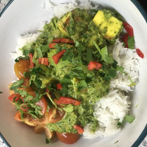 Saag Paneer with Tomatoes