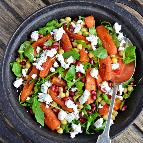 Roast Veg, Lentil and Goats Cheese Salad