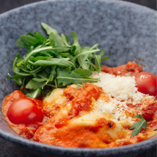 Tortelloni with Tomato & Courgette Sauce