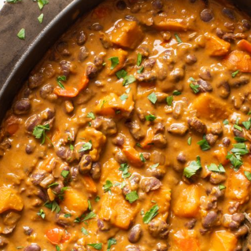 Sweet Potato and Bean Stew with Brown Rice