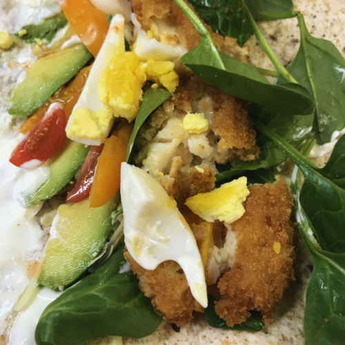 Fishfinger Salad Wraps