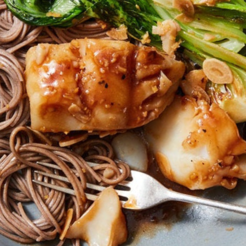 Miso Cod with Soba Noodles & Cabbage